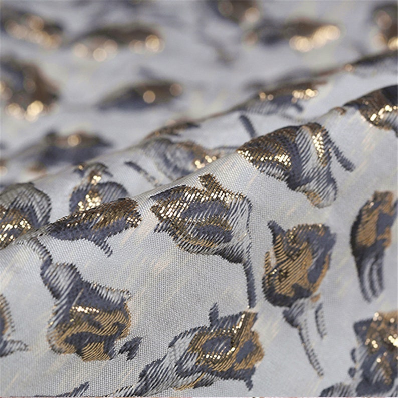 Elegant Fabric Brocade Fabric Jacquard Embossed Style Fabric Windbreaker Fabric Dress Making Fabric for Evening Dress 55 Inches Width