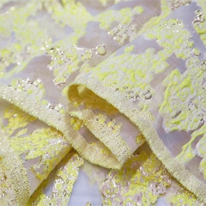 Elegant Metallic Jacquard Fabric Haute Couture Jacquard Emboss Jacquard Windbreaker Fabric Dress Making Fabric for Suit Costume Dress 1 Yard