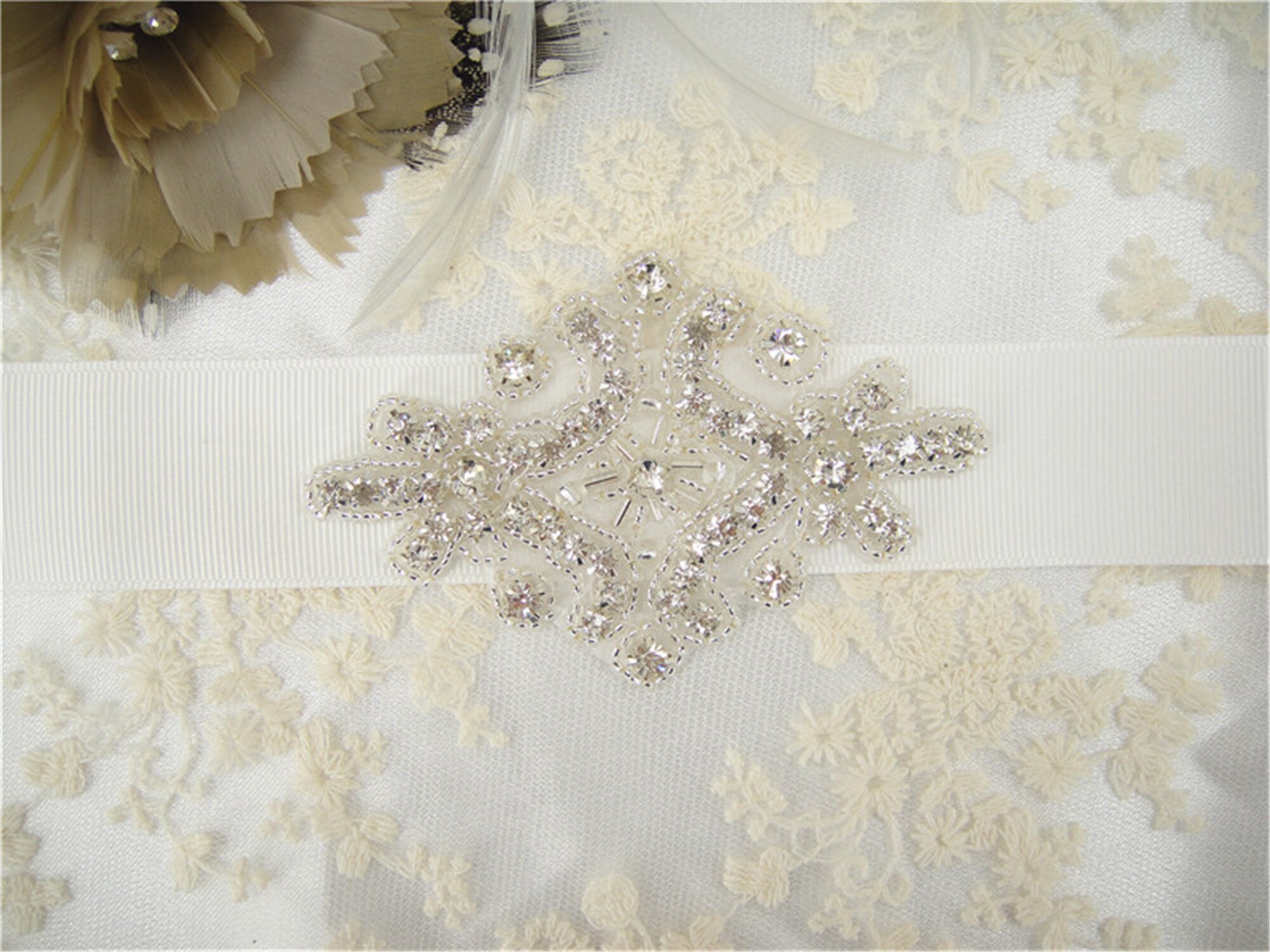 Crystal Diamond Applique Tie Back Top main image 0