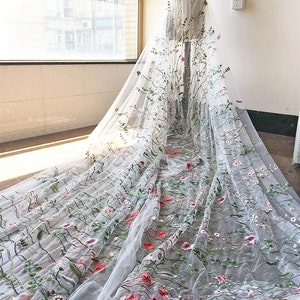 Nude Flower Embroidery Lace Delicate Embroider Floral Lace Fabric ...