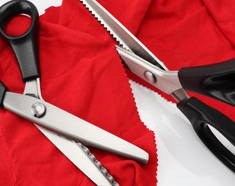Professional Pinking Shears, Zig Zag & Scalloped Decorative Edge Fabric Scissors, Tailor Craft Sewing Shears for Fabric Paper Leather