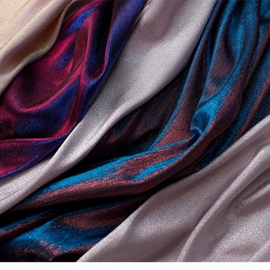 Iridescent Jacquard Fabric polyester Jacquard Fabric Jacquard Brocade Jacquard Fabrics For Haute Couture Costume By the Yard