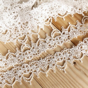 Elegante Guipure Spitze Trim, Braut Spitze Trim Muster Trim Trim Spitze Edging Trimmings Band DIY für Baby Krone Kleidung Braut Braut Braut Kleid