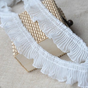 Exquisite 3.5CM Black & White Composite Lace Pleated Lace Party Costumes lace Trim DIY Craft Accessories For Dress Cuffs skirt by the yard