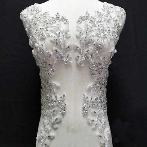 Bridal Rhinestone Applique Stitch Crystal Patch Bling Bodice - Etsy