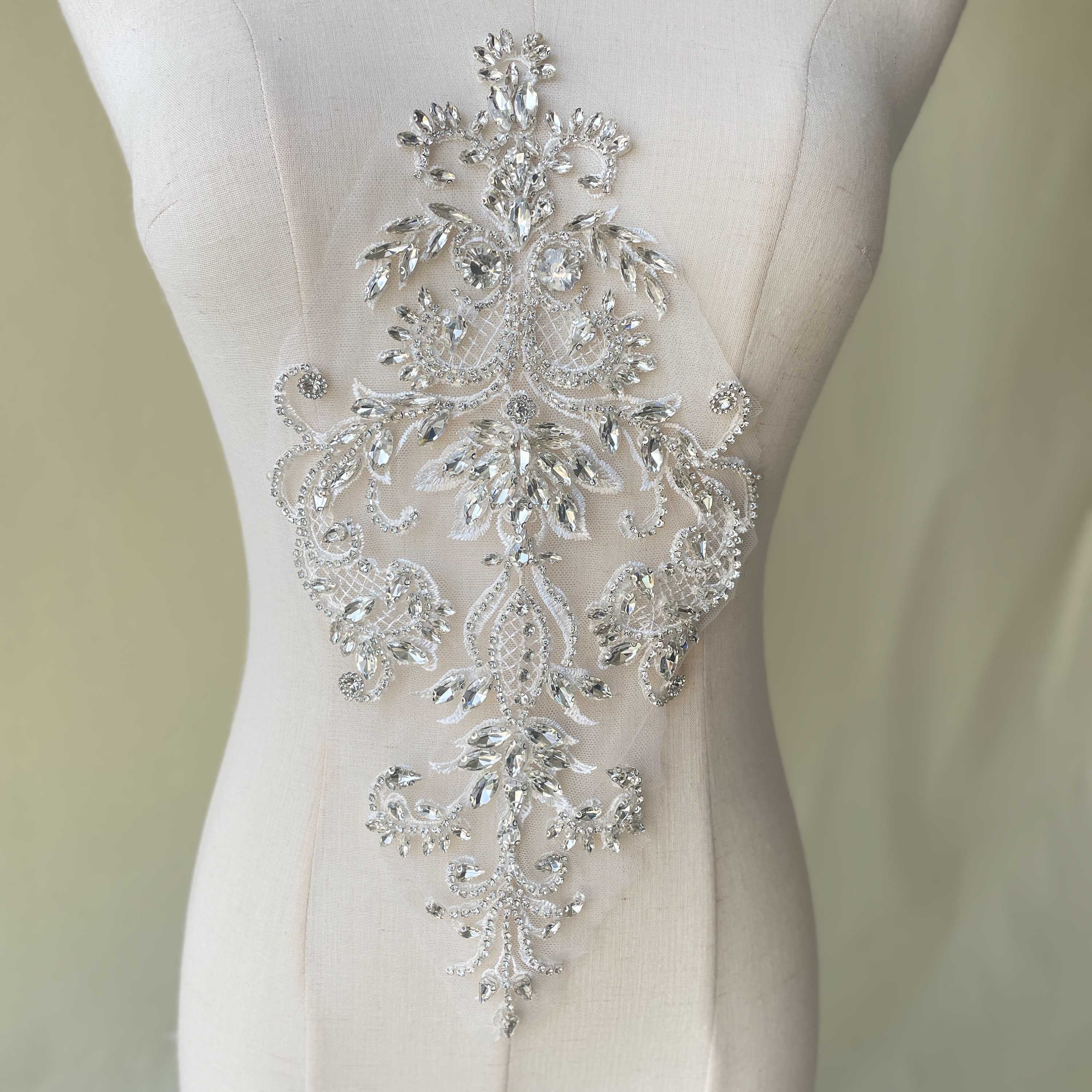 Strass-Applikation Für Kleider - Glitzernde Kristall-Patches Für Hochzeitskleid & Abendkleid (1 Paar)