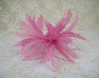 Goose Feather Flower Twisted Custom Handmade Natural Dyed Feather Flower Goose Feathers Faux flowers for Hat Making Fascinators Decoration