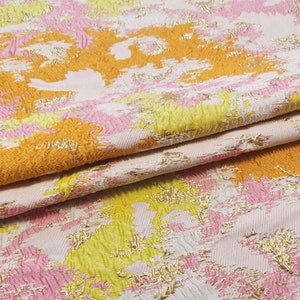 Haute Couture Fabrics Embroidery Floral Jacquard Fabric Emboss Jacquard Brocade Jacquard Fabric For Formal Suit Apparel 55 inches Width