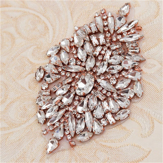 Toppe Ricamate A Forma Di Fiocco Con Strass - Per Decorare Scarpe Da Sposa, Vestiti, Borse (Set Da 2)
