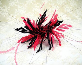 Feather Flower Faux flowers Dyed Twisted Feather Flower Mount Bouquet Millinery Handmade Goose Feathers for Hat Making Fascinator Decoration