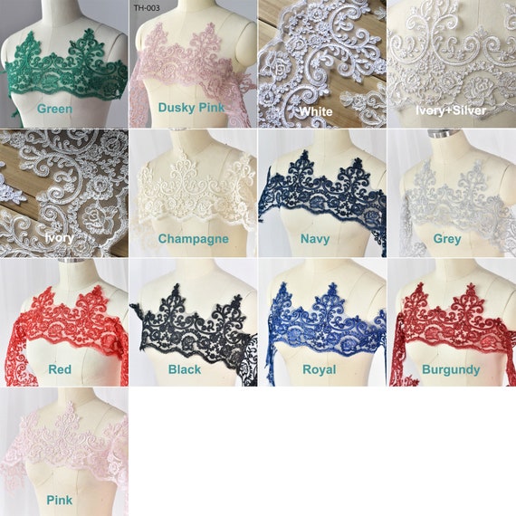 Delicate Leaf Fine Guipure Lace Trim Embroidered Leaf Tulle 