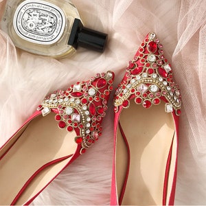 2 pcs Shoes Motif Colorful Pearl Embroidery Details Decorative Patch for Wedding Heels,Bridesmaid Shoes