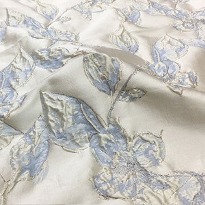 Delicate Jacquard Fabric Blossom Damask Fabric French Garment Material for Shift Dress,Formal Party Suit 57 inches Width Sold By The Yard