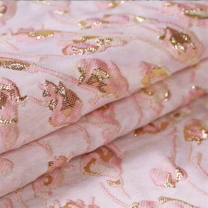 Elegant Fabric Brocade Fabric Jacquard Embossed Style Fabric Windbreaker Fabric Dress Making Fabric for Evening Dress 55 Inches Width