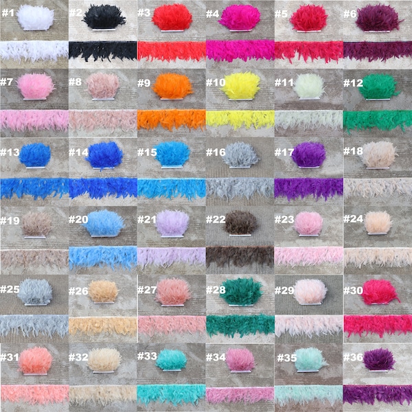 43 Couleurs Naturelle Dinde Plume Qualité Garniture Frange pour Robe Millinery Fascinators Artisanat vendu par 1 mètre