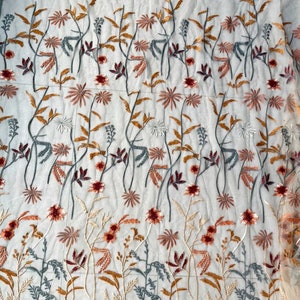 Exquisite Brown Tulle Leaf Floral Blossom Lace Fabric Embroidery Lace ...