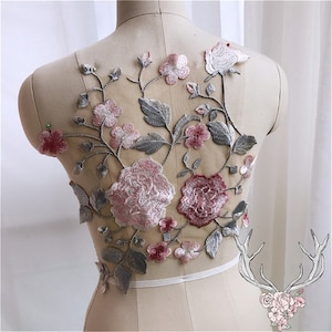 Blossom Appliques,Delicate Embroidery Floral Patch,Rustic Lace Applique Antique Dress Accessories