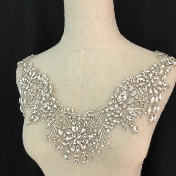 Chaîne Strass & Perles Florale Argent – Ruban Frange Cristal Pour Robe Mariée, Couture DIY, Décoration Mariage & Fête