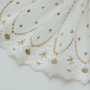 Spitze Besatz Blumen Stickerei weiche Tüll Hochzeit Spitze Braut Spitze Stirnband Stoff 9 "Breite Tüll Einfassung für Puppe machen Kostüm DIY