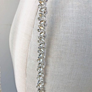 Strass KristallBesatz Diamante Gürtel Bügeln auf Applikationen für Hochzeitskleid Träger Schärpe Gürtel Stirnband Custom Länge