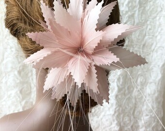 Mount Goose Stripped Coq Feather Flower Handmade Natural Dyed Feather Flower Millinery Goose Feathers for Hat Making Fascinators Decoration