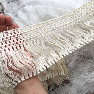 Decorative Ribbon Fringed Ethnic Lace Tassel Fringe Pleated Edge For Doll Making Wedding Dress Girl Dress Design Sold By The Yard