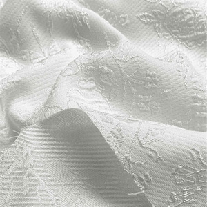 White Floral Embroidery Fabric Brocade Fabric Jacquard Emboss Jacquard Windbreaker Fabric Dress Making Fabric for Suit Costume Dress