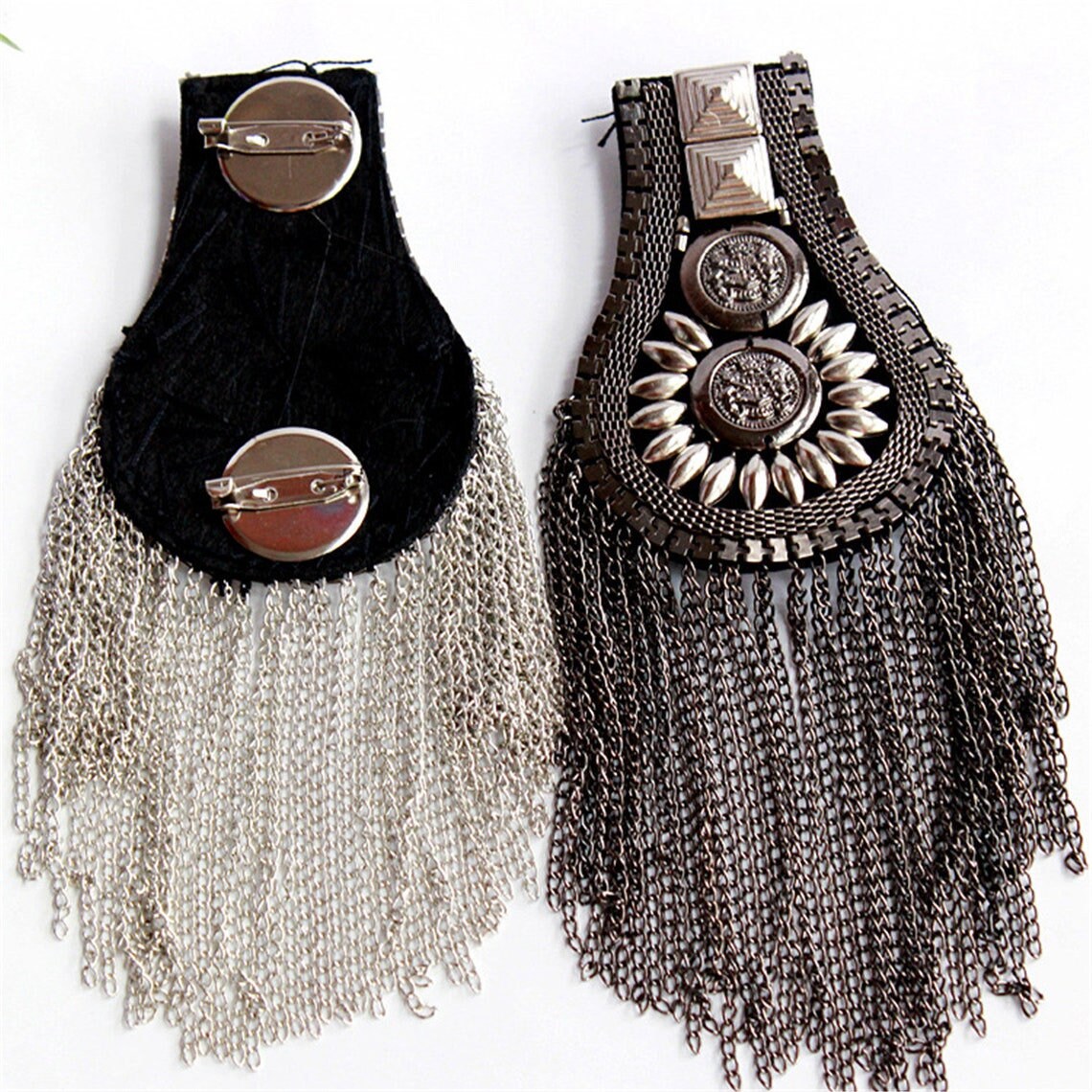 Een Paar Vintage Kwasten Epaulet, Handgemaakte Schouder Pad,Studs Schouder Decor