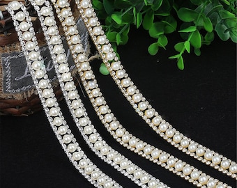Garniture strass, ceinture de ceinture de mariage, applique en strass, garnitures diamante pearl, ruban de satin de garniture crystal diamante pour robe de mariée