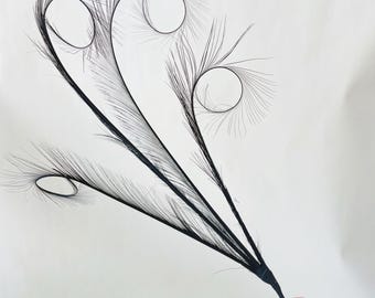 Burnt Curled Eyelash Effect Pheasant Feather Millinery Feather Flower Handmade Dyed Goose Feathers for Hat Making Fascinators Decoration