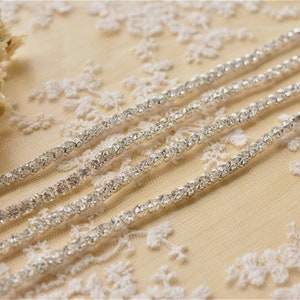 Bling Slim Crystal Trims Rhinestone Wedding Dress Straps Appliques Bridal Cover Up Motif Diamante Garters Belt Length Customized