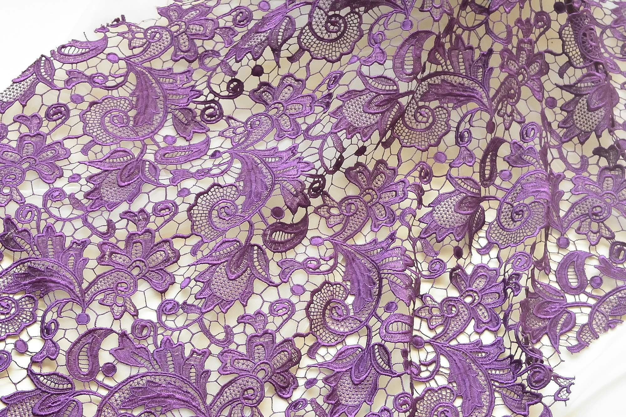Purple Embroidered Fabric Brooklyn