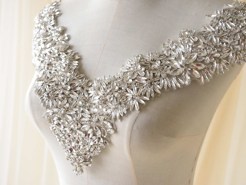 strapless neckline trimmed in sparkling crystal dress