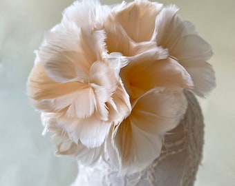 Embellishment Millinery Goose Feathers Flower Feather Handmade Natural Dyed Feather Flower for Hat Making Fascinators Decoration