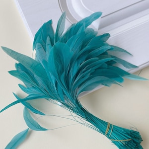 80 Colours 5-7 Stripped Coque Feathers for Millinery Hat Trimming Fascinators Craft Decorating Lamp Shades Costume Trim zdjęcie 1