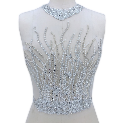 Halter Neck Beaded Sequined Applique Crystal Sewing Patch Etsy