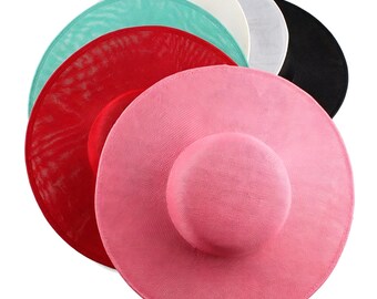 30cm Imitation Sinamay Hat Base Round Wide Brim Millinery Base for DIY Fascinator, Derby Church Hat Making, Bridal Hair Accessories Material
