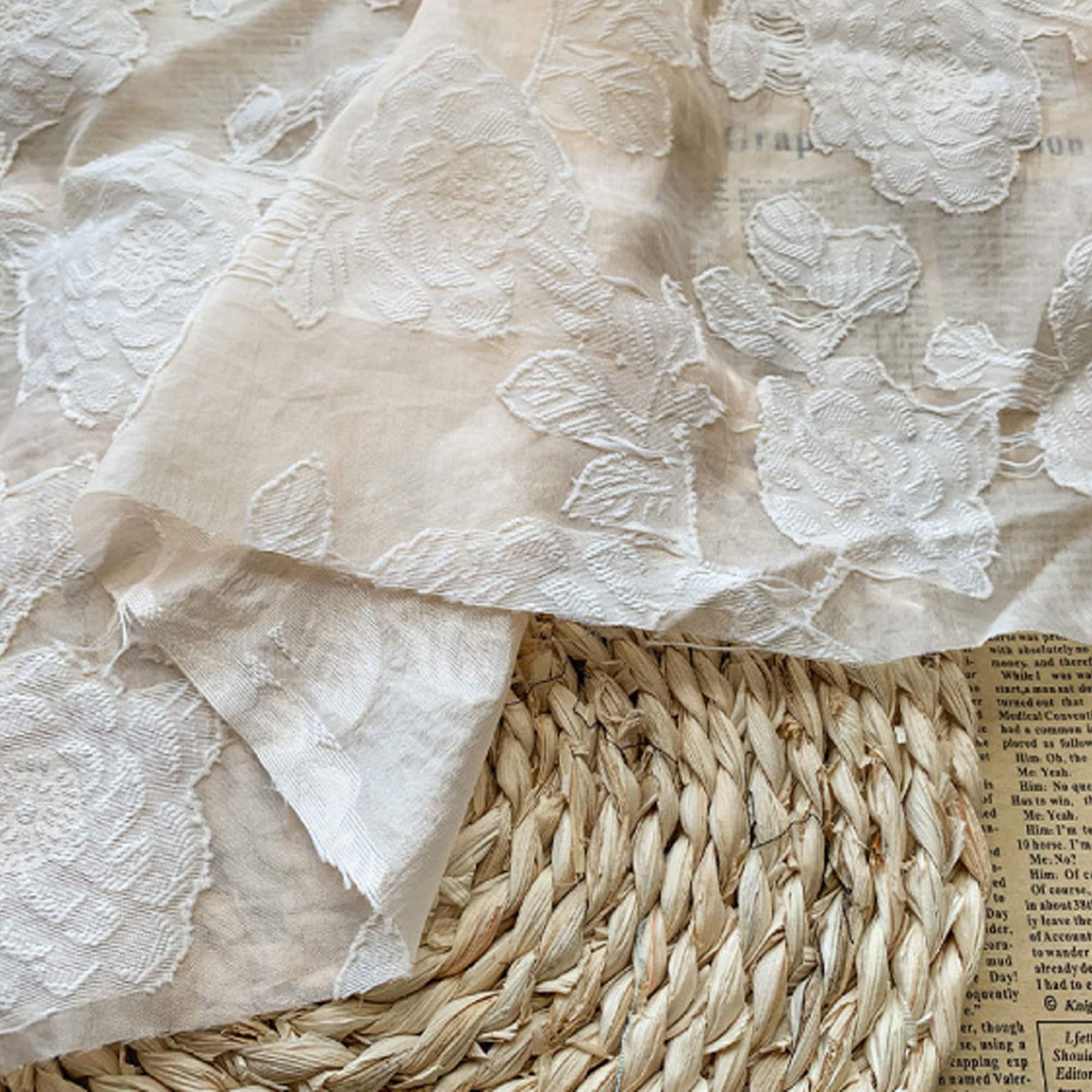 Organza lace fabric Embossed jacquard Rose Flower Embroidery Etsy