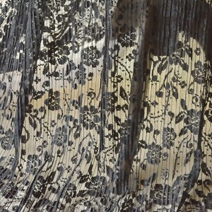 Pleated Fold Lace Fabric Floral  Lace Fabric Blossom Bridal Dress Costume DIY Tulle for Craft Project Dress Train 65 inches Width By Yard