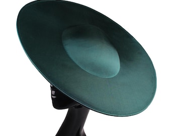 41cm Satin Covered Saucer Fascinator Base, 16" Large Disc Millinery Hat Base, DIY Derby Royal Ascot Wedding Hat Supplies