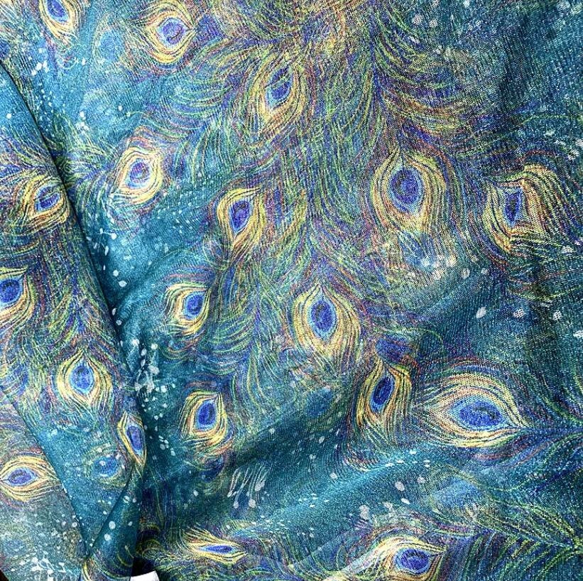 Glitter Peacock Fether Tela de encaje de tul Malla suave Constelación Tela de encaje Tela de tul suave para vestido de princesa, Vestido de fiesta cortado a medida