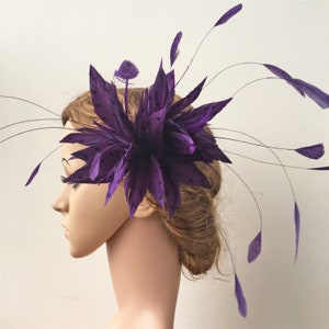 Dyed Feather Flower Mount Bouquet Faux flower Millinery Feather Flower For Hat Fascinators & Crafts Feather Wedding Fascinator Derby 1 Piece