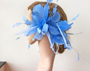 Twisted Flower Dyed Feather Flower Mount Handmade Bouquet Faux flowers Millinery Feather Flower for Hat Making Fascinators Decoration