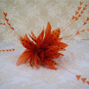 Dyed Faux Flower Mount Bouquet Faux flower Millinery Feather Flower For Hat Fascinators & Crafts Feather Wedding Fascinator Derby 1 Piece