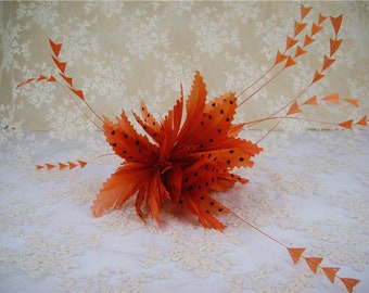 Dyed Faux Flower Mount Bouquet Faux flower Millinery Feather Flower For Hat Fascinators & Crafts Feather Wedding Fascinator Derby 1 Piece