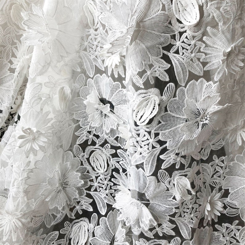 White 3d Organza Lace Tespiana main image 0