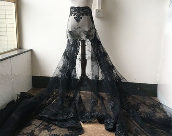 Corded Embroidery Flower Fabric Vintage Floral Lace Mesh 51 inches Wide for Evening Gown Bridal Wedding Dresses Sold By The Yard