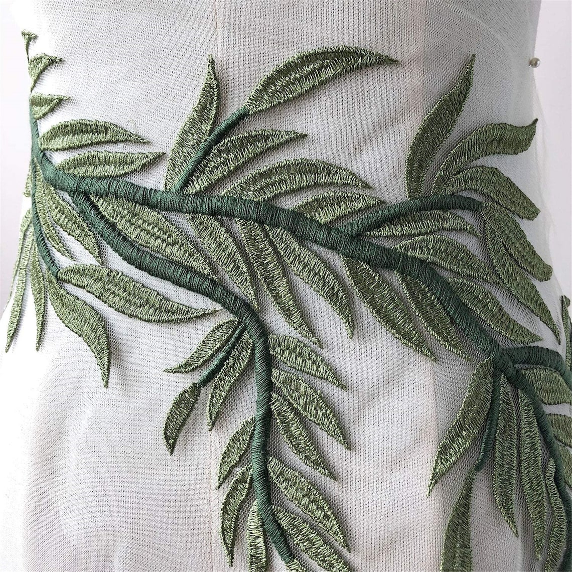 Delicate Leaves Vine Applique Embroidery Lace Patch OffWhite Etsy