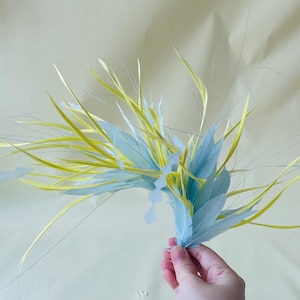Millinery Feather Flower Dyed Feather Flower Mount Bouquet Faux flowers Handmade Dyed Goose Feathers for Hat Making Fascinators Decoration