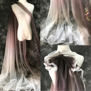 Gradient Soft Lace Tulle Fabric Soft Colorful Lace Fabric Exquisite Bridal Wedding Headband Prom Dresses Evening Gown 59 inches Width